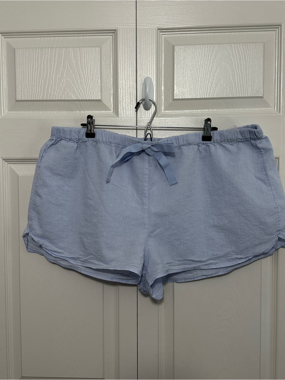 Ann Taylor LOFT Pajama Sleep Shorts Striped in Light Blue Size XXL VGUC